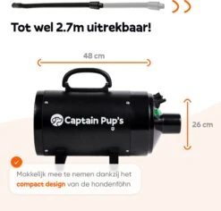 Captain Pup's Professionele Hondenföhn Met 4 Opzetstukken - Bijgeleverde Hondenborstel - Waterblazer Voor Honden - Zwart -Hondenartikelen Serie Winkel 1200x1145 17