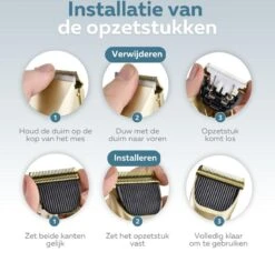 BYER Professionele Dieren Tondeuse Set - Voor Huisdieren Katten & Honden - Draadloos - Oplaadbare Pet Trimmer - Dog Tondeuze Clipper - 5 Standen & Vier Opzetkammen - Low Noise -Hondenartikelen Serie Winkel 1200x1148 6