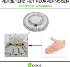 Doxie® Hondenspeelgoed – Speelgoed Hond – Snuffelmat – Antislip – Wasbaar – ⌀ 50 Cm – Lichtgrijs Met Wit -Hondenartikelen Serie Winkel 1200x1153 23