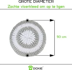 Doxie® Hondenspeelgoed – Speelgoed Hond – Snuffelmat – Antislip – Wasbaar – ⌀ 50 Cm – Lichtgrijs Met Wit -Hondenartikelen Serie Winkel 1200x1153 24