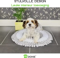 Doxie® Hondenspeelgoed – Speelgoed Hond – Snuffelmat – Antislip – Wasbaar – ⌀ 50 Cm – Lichtgrijs Met Wit -Hondenartikelen Serie Winkel 1200x1153 25