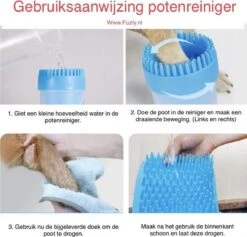 Fuzly - Hondenpoot Reiniger - + Handdoek - Hondenborstel - Hondenverzorging - Verzorging Hond - Hond Wassen - Blauw -Hondenartikelen Serie Winkel 1200x1153 5