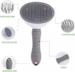 Lorell Pet Company Kattenborstel/Hondenborstel - Borstel Voor Langharig/kortharig -Hondenhaar En Kattenhaar Verwijderaar - Grijs -Hondenartikelen Serie Winkel 1200x1155 10