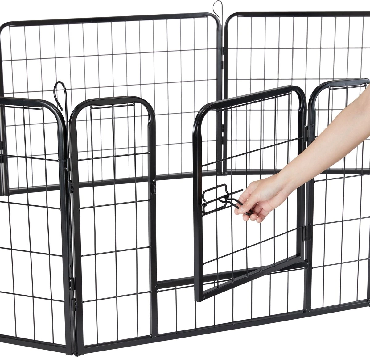 ACAZA Hondenren In 4 Panelen - Hondenkennel - Met Deur - 60 Cm Hoog - Zwart 4 ACAZA Hondenren In 4 Panelen - Hondenkennel - Met Deur - 60 Cm Hoog - Zwart - Afbeelding 2