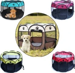 Opvouwbare Puppyren Bruin 90x90x60cm - Puppytent - Dogs&Co -Hondenartikelen Serie Winkel 1200x1163 16