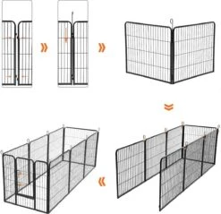Hoppa! Hondenhekje - Puppyren - 160x160 Cm - 8 Delen Van 80 X 60 Cm - Vierkant, Rechthoek Of Achthoek Naar Keuze - Zwart -Hondenartikelen Serie Winkel 1200x1163 17