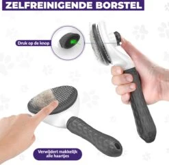 Kattenborstel - Hondenborstel - Pluizenverwijderaar - Haarverwijderaar Voor Huisdieren - Hondenkam - Kattenkam - Huisdierhaar Verwijderaar - Ontpluizer - Kattenhaar & Hondenhaar Verwijderaar - Voor Langharig & Kortharig - Grijs -Hondenartikelen Serie Winkel 1200x1167 13