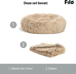 Filo Hondenmand 60cm Met Deken & Rits – Crème – Geschikt Als Kattenmand - Fluffy Donut Hondenbed Lichtbruin - Honden Mand & Bed – Hondenkussen – Kussen Hond – Katten Mand -Hondenartikelen Serie Winkel 1200x1170 11
