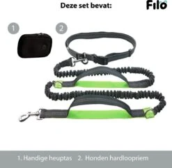 Filo Elastische Hondenriem Groot - Hardlopen En Wandelen - Hardloopriem Hond Handsfree Met Heuptasje - Looplijn Met Heupriem - Canicross Gordel Honden - Riemen - Heupgordel - Leiband -Hondenartikelen Serie Winkel 1200x1170 19