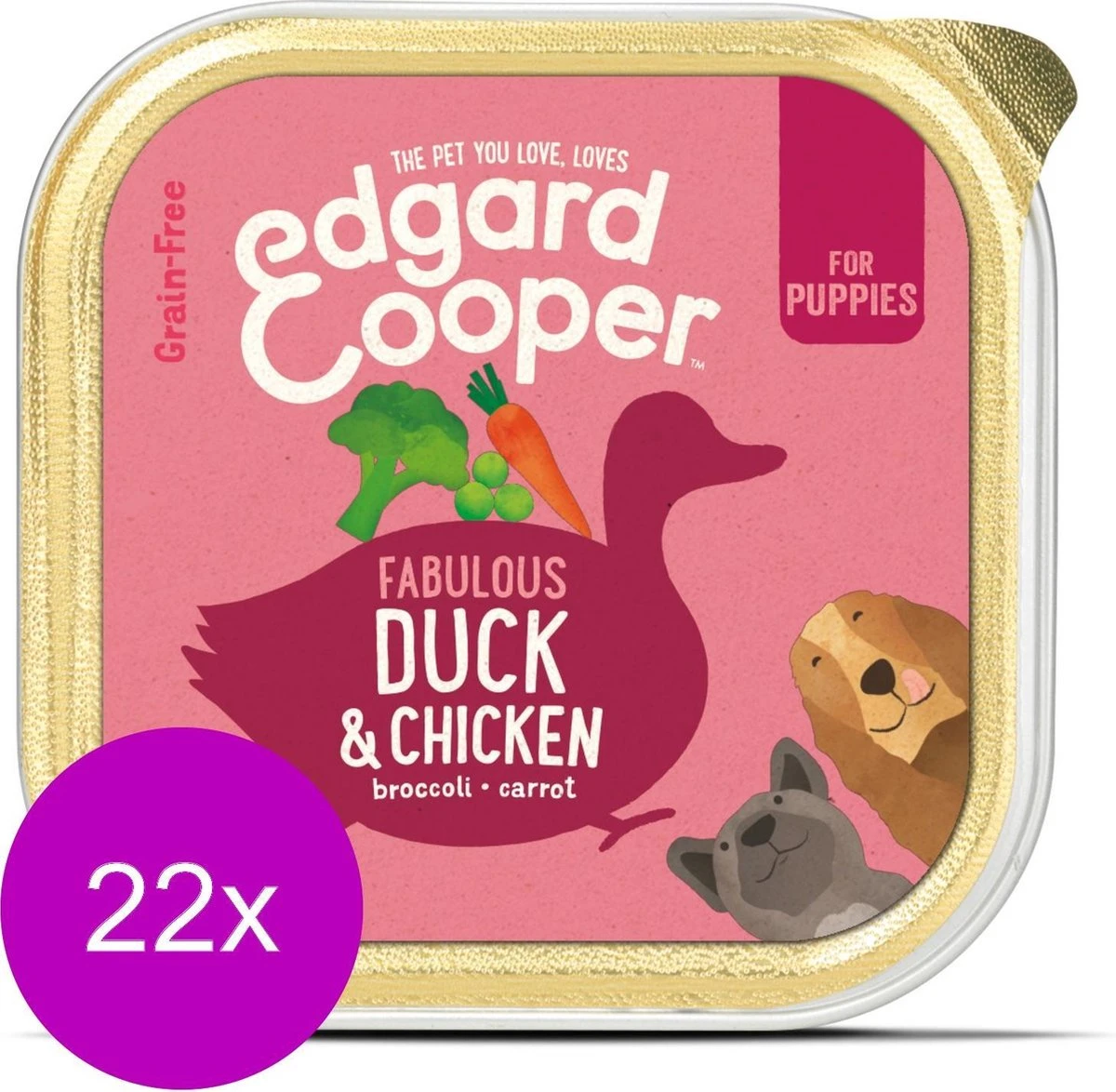 Edgard & Cooper Eend & Kip Kuipje- Voor Puppy's - Hondenvoer - 22 X 150g 3 Edgard & Cooper Eend & Kip Kuipje- Voor Puppy's - Hondenvoer - 22 X 150g