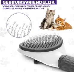 Kattenborstel - Hondenborstel - Pluizenverwijderaar - Haarverwijderaar Voor Huisdieren - Hondenkam - Kattenkam - Huisdierhaar Verwijderaar - Ontpluizer - Kattenhaar & Hondenhaar Verwijderaar - Voor Langharig & Kortharig - Grijs -Hondenartikelen Serie Winkel 1200x1175 7