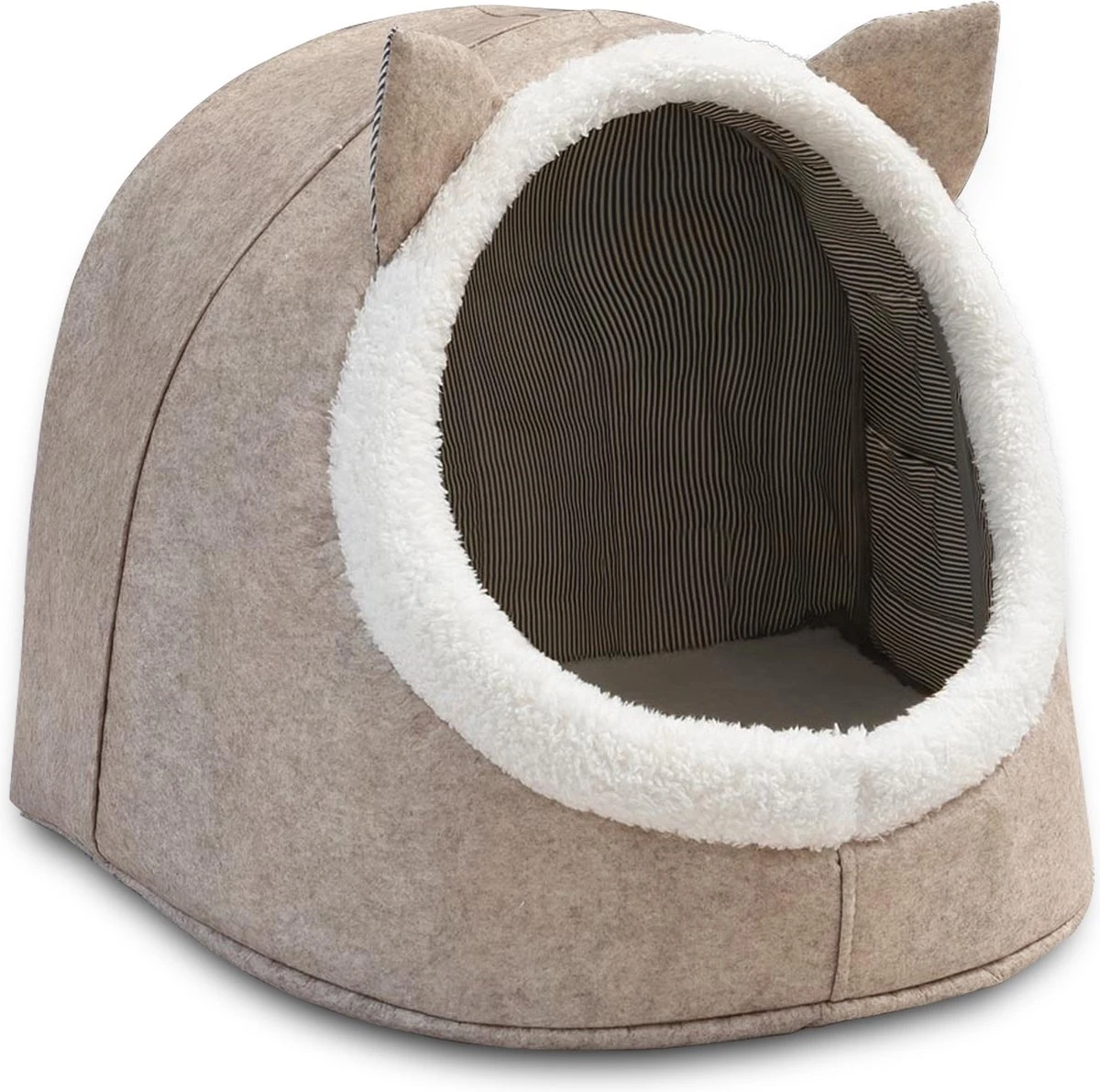Merkloos Opvouwbaar Kattenhuis - En Hondennest – Cat House - Kattenhol - Cat Cave - Beige 3 Merkloos Opvouwbaar Kattenhuis - En Hondennest – Cat House - Kattenhol - Cat Cave - Beige
