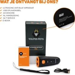 Vulpes Pets® Ultrasone Anti Blaf Apparaat – 3-in-1 Anti Blaf Apparaat Pro - Diervriendelijk & Zonder Schok - Alternatief Anti Blafband - Voor Kleine & Grote Honden - Audio - Flashlight - USB-Oplaadbaar -Hondenartikelen Serie Winkel 1200x1195 19