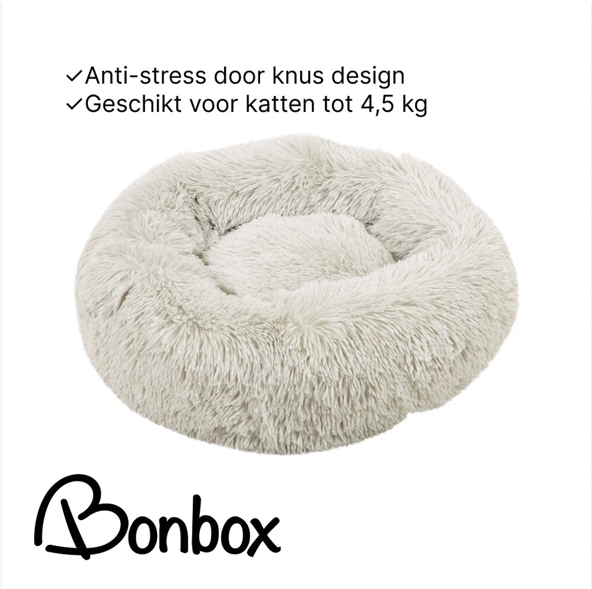 Bonbox Shop - Maat S - Donut Bed In Wit - Dierenmand Voor Katten, Kittens En Kleine Honden - Knus Mandje - Donutbed Diameter 40 Cm - Anti Anxiety 7 Bonbox Shop - Maat S - Donut Bed In Wit - Dierenmand Voor Katten, Kittens En Kleine Honden - Knus Mandje - Donutbed Diameter 40 Cm - Anti Anxiety - Afbeelding 5