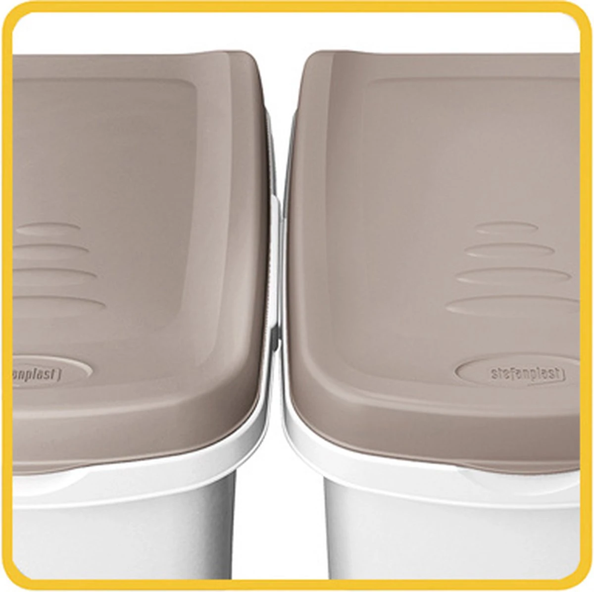 Stefanplast Voerton 25 Liter Wit / Bruin Voor Circa 10 Kg. Hondenvoer 5 Stefanplast Voerton 25 Liter Wit / Bruin Voor Circa 10 Kg. Hondenvoer - Afbeelding 3