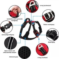 Hondenharnas – Inclusief Hondenriem – Reflecterend – Hondentuig – Hondenriem – Y Tuig Hond - Anti Trek Tuig - Zwart – Maat M -Hondenartikelen Serie Winkel 1200x1197 31