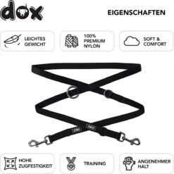 DDOXX Hondenriem Air Mesh, 3-voudig Verstelbaar, 2m | Voor Kleine & Grote Honden | Dubbele Riem Twee Honden Kat Puppy | Tug Leash Large | Lead Leash Small | Walking Leash Puppy Leash | Zwart, M -Hondenartikelen Serie Winkel 1200x1198 36