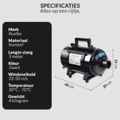 Hondenföhn/Waterblazer - Verstelbare Vermogen Standen (500W Tot 2400W) En Verstelbare Temperatuur - Zwart 16 Hondenföhn/Waterblazer - Verstelbare Vermogen Standen (500W Tot 2400W) En Verstelbare Temperatuur - Zwart -Hondenartikelen Serie Winkel 1200x1200 1058