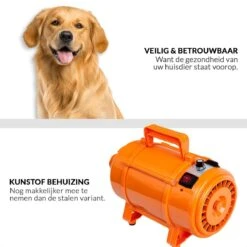 Krachtige Hondenföhn/ Waterblazer Met Draaiknop Om Overtollig Water En Stof Snel Uit De Vacht Te Blazen | Verstelbare Vermogen Standen (500W Tot 2200W) En Verstelbare Temperatuur - Type B Oranje -Hondenartikelen Serie Winkel 1200x1200 1244