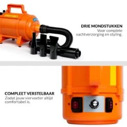 Krachtige Hondenföhn/ Waterblazer Met Draaiknop Om Overtollig Water En Stof Snel Uit De Vacht Te Blazen | Verstelbare Vermogen Standen (500W Tot 2200W) En Verstelbare Temperatuur - Type B Oranje -Hondenartikelen Serie Winkel 1200x1200 1245