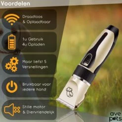 AVE Pets® Complete Hondentondeuse Set - Draadloos Tondeuse - Scheerapparaat Voor Je Hond Of Kat - Huisdier Trimmer - Professionele Dierentondeuse - Dieren Verzorging -Hondenartikelen Serie Winkel 1200x1200 1298