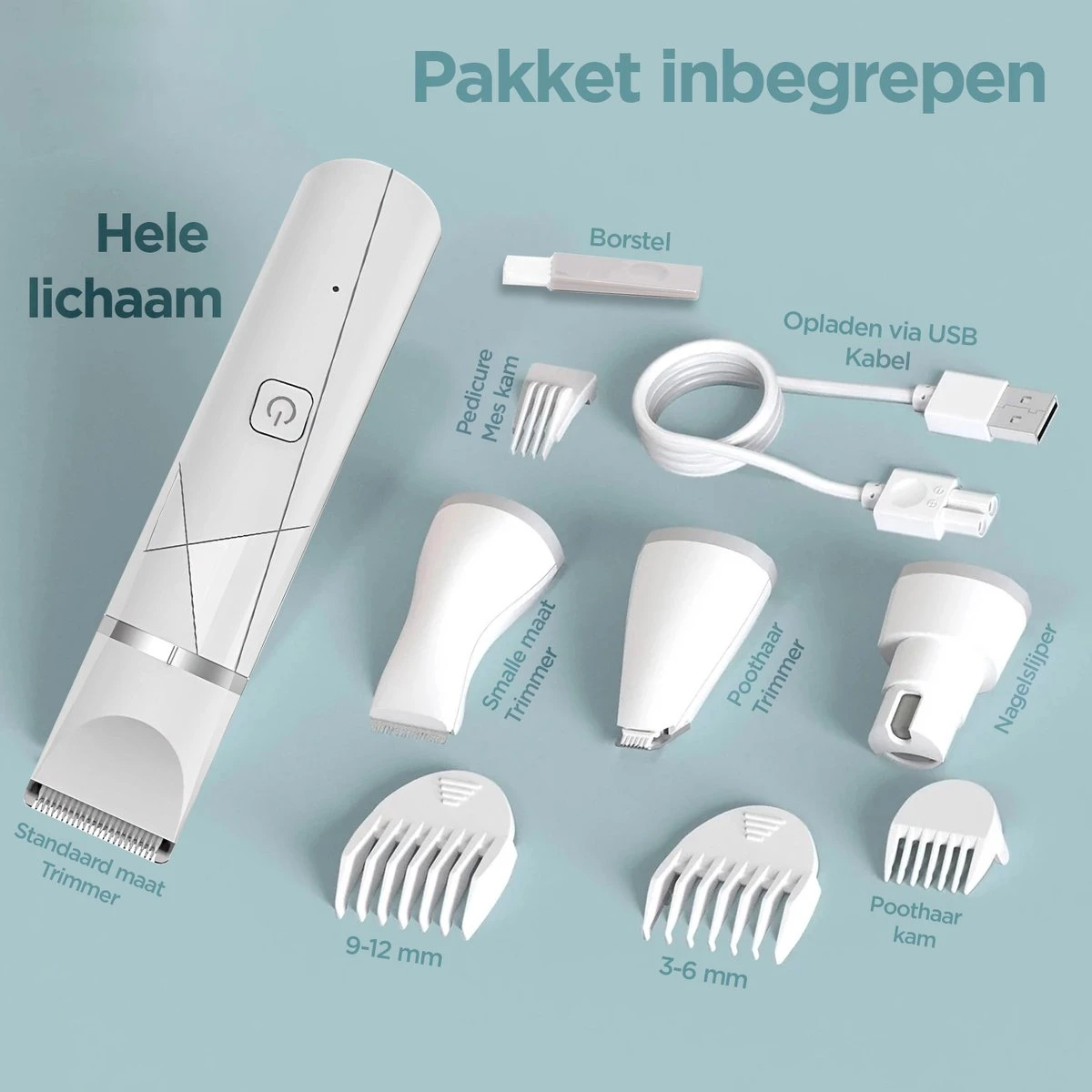 Revo Goods Professionele 4 In 1 Hondentondeuse Set -Ideaal Voor Honden En Andere Huisdieren - Slijper Inbegrepen -Draadloos - Ultra Stil 3 Revo Goods Professionele 4 In 1 Hondentondeuse Set -Ideaal Voor Honden En Andere Huisdieren - Slijper Inbegrepen -Draadloos - Ultra Stil - Afbeelding 2