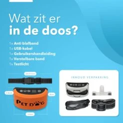 PET DOG® | Anti Blafband Voor Honden | 3 T/m 60 Kg | Oplaadbaar | Anti Blaf Band | Trainingsband | Vibratie En Geluid | Diervriendelijk | Shock Aan/uit Instelbaar -Hondenartikelen Serie Winkel 1200x1200 1429