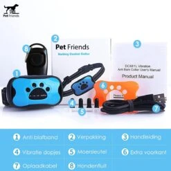 PetFriends Anti Blafband Zonder Schok - Gratis Hondenfluit - USB Oplaadbaar - Anti Blaf Apparaat - Opvoedingshalsband - Voor Grote En Kleine Honden -Hondenartikelen Serie Winkel 1200x1200 1498