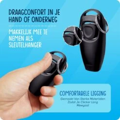 VEDIC® - Luxe Clicker Met Fluit - Clickertraining Voor Honden - Zwart - Bevestigingsring - Fluit - Hondentraining -Hondenartikelen Serie Winkel 1200x1200 1585