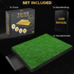 Toivo HondenToilet Kunstgras - Zwart - Geurafstotend - 62 X 49 X 6.6 CM - Honden Wc Outdoor - Zindelijkheidstraining Hond - Puppy Pads - Dierentoilet -Hondenartikelen Serie Winkel 1200x1200 1683