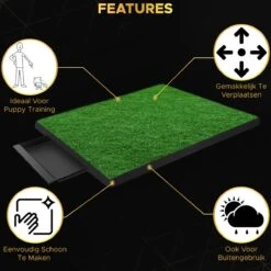 Toivo HondenToilet Kunstgras - Zwart - Geurafstotend - 62 X 49 X 6.6 CM - Honden Wc Outdoor - Zindelijkheidstraining Hond - Puppy Pads - Dierentoilet -Hondenartikelen Serie Winkel 1200x1200 1684