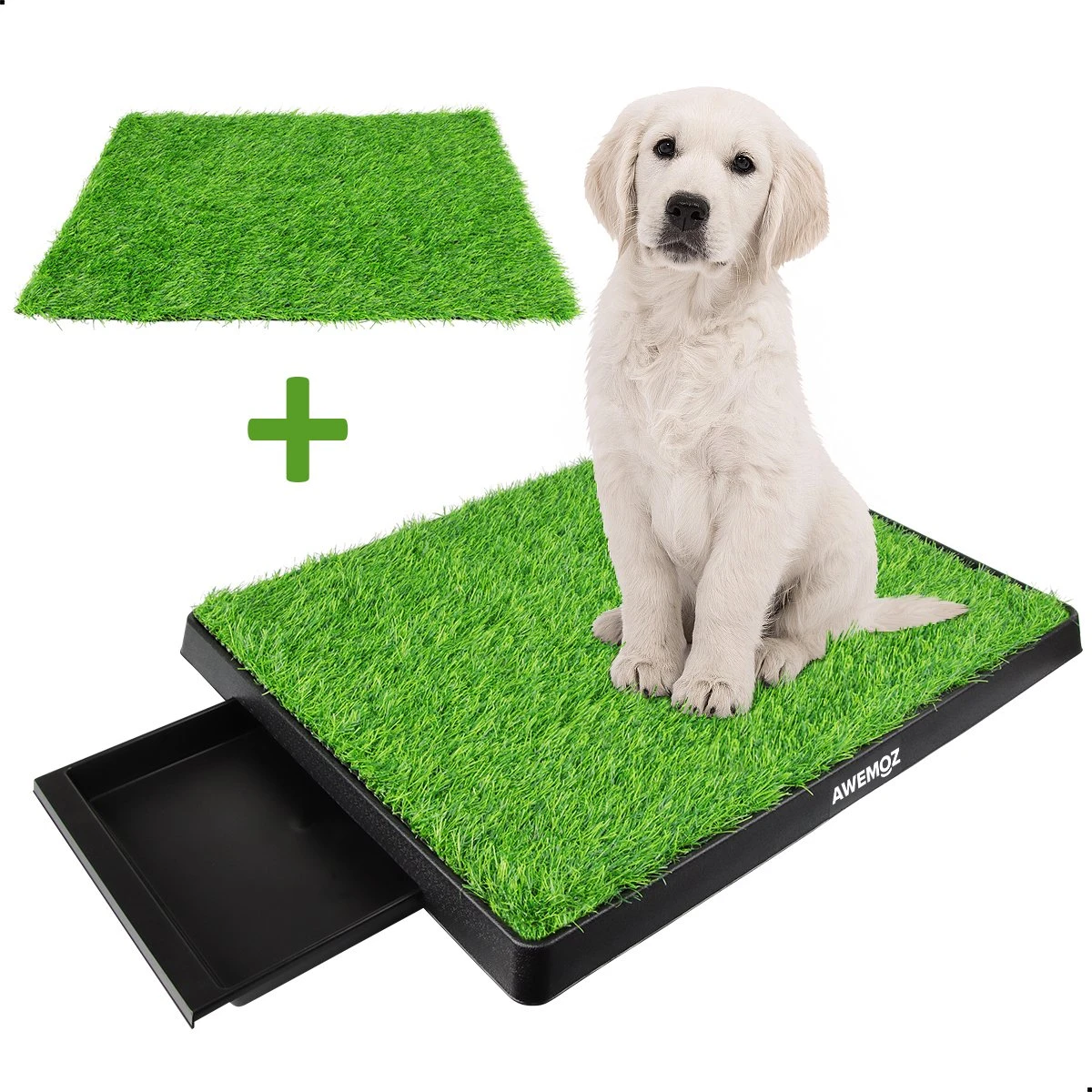 AWEMOZ Hondentoilet Kunstgras - Met 2 Matten En Opvangbak - 64x52x7,5cm - Puppy Pads - Zindelijkheidstraining Hond - Training Pads - Indoor / Outdoor Honden Toilet 3 AWEMOZ Hondentoilet Kunstgras - Met 2 Matten En Opvangbak - 64x52x7,5cm - Puppy Pads - Zindelijkheidstraining Hond - Training Pads - Indoor / Outdoor Honden Toilet