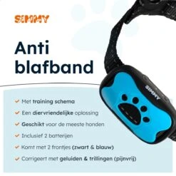 Simmy Anti Blafband - Diervriendelijke Opvoedingshalsband - Zwart En Blauw - Diervriendelijk - Zonder Schok - Anti Blaf Band Voor Grote En Kleine Honden -Hondenartikelen Serie Winkel 1200x1200 1725