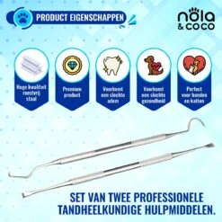 Nola & Coco® Tandsteen Verwijderaar Set Inclusief Bewaardoosje - Tandenkrabber - Set Van Twee - Hond - Kat - Tandenborstel - Tandplak Verwijderen - Tandenstoker - Honden Tanden Schoonmaken - Tandenhaakje - Gebitsreiniging -Hondenartikelen Serie Winkel 1200x1200 1813