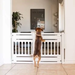 Iris Ohyama Huisdier Bariere PBR-600 - Kunststof - Wit/Beige - Uitschuifbaar -Hondenartikelen Serie Winkel 1200x1200 1849