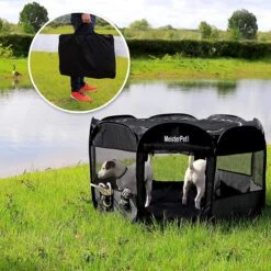 Meisterpet - XXL Opvouwbare Puppyren - 130 X 130 X 60 Cm - Met Gratis Dieren Verzorging Set T.w.v. €19.99 -Hondenartikelen Serie Winkel 1200x1200 1868