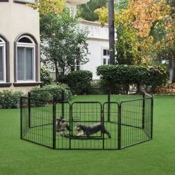 ACAZA Hondenren In 8 Panelen - Hondenkennel - Met Deur - 60 Cm Hoogte - Zwart -Hondenartikelen Serie Winkel 1200x1200 1956