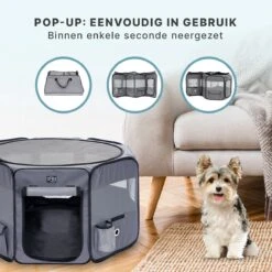 Puppyren - Hondenren - Opvouwbaar - Ook Geschikt Voor Katten En Knaagdieren - Maat M - Grijs - (ØxH) 91x52 Cm -Hondenartikelen Serie Winkel 1200x1200 1961