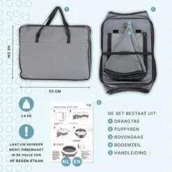 Puppyren - Hondenren - Opvouwbaar - Ook Geschikt Voor Katten En Knaagdieren - Maat M - Grijs - (ØxH) 91x52 Cm -Hondenartikelen Serie Winkel 1200x1200 1963