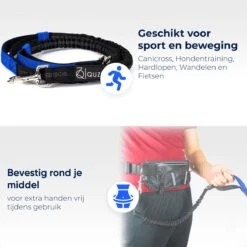Canicross Looplijn Hond Met Heupriem Voor Hardlopen - Elastische Handsfree Hondenriem - Honden Trainingslijn - 150/200cm - Blauw -Hondenartikelen Serie Winkel 1200x1200 1997