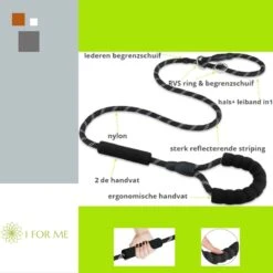 1FORME Hondenriem 15-25kg - Sliplijn Hond REFLECTEREND 2m, 1cm Ø - Jachtlijn 2 Ergonomische Handvaten - Dubbel Stop -Hondenartikelen Serie Winkel 1200x1200 2038