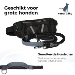 Canicross Looplijn Hond Met Heupriem Voor Hardlopen - Elastische Handsfree Hondenriem - Honden Trainingslijn - 150/200cm - Grijs -Hondenartikelen Serie Winkel 1200x1200 2054