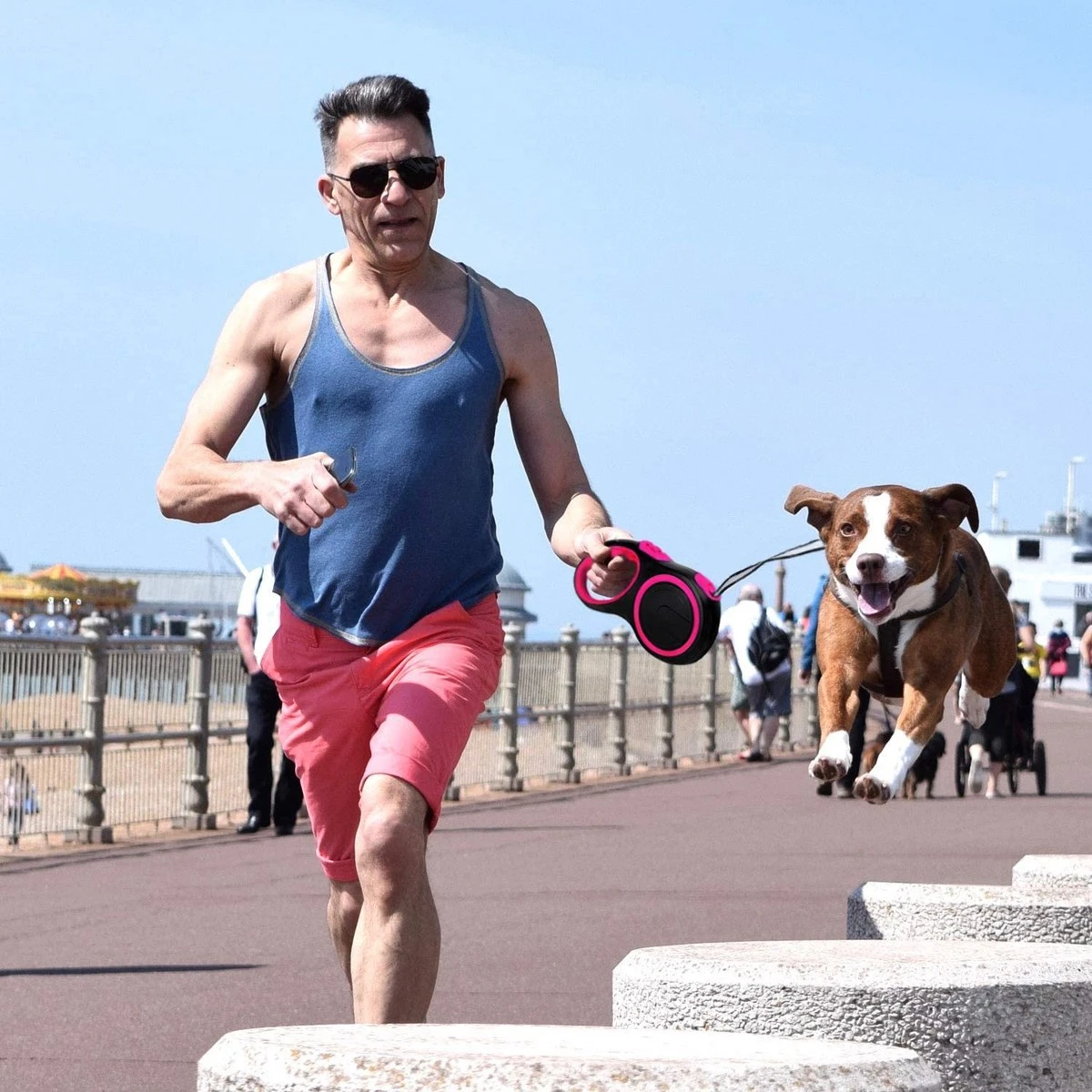 IGOODS - Uitlaatriem - Honden Riem - Katten Riem - Uitlaatriem Voor Dieren - Rollijn - 5 Meter Lang Roze 4 IGOODS - Uitlaatriem - Honden Riem - Katten Riem - Uitlaatriem Voor Dieren - Rollijn - 5 Meter Lang Roze - Afbeelding 2