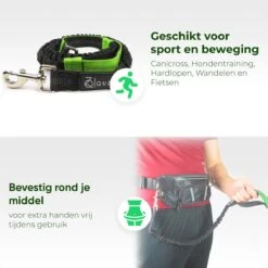 Canicross Looplijn Hond Met Heupriem Voor Hardlopen - Elastische Handsfree Hondenriem - Honden Trainingslijn - 150/200cm - Groen -Hondenartikelen Serie Winkel 1200x1200 2083