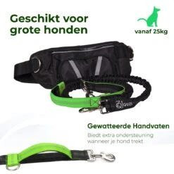 Canicross Looplijn Hond Met Heupriem Voor Hardlopen - Elastische Handsfree Hondenriem - Honden Trainingslijn - 150/200cm - Groen -Hondenartikelen Serie Winkel 1200x1200 2084