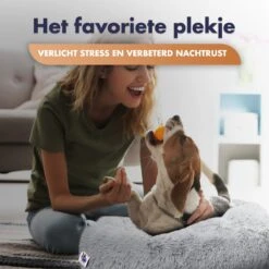 Pet Perfect Donut Hondenmand XXL - 100cm - Fluffy Hondenkussen - Hondenbed - Créme/Bruin -Hondenartikelen Serie Winkel 1200x1200 209