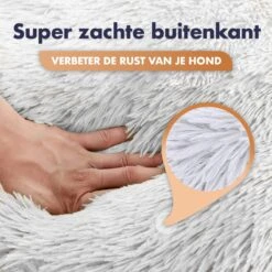 Pet Perfect Donut Hondenmand XXL - 100cm - Fluffy Hondenkussen - Hondenbed - Créme/Bruin -Hondenartikelen Serie Winkel 1200x1200 211