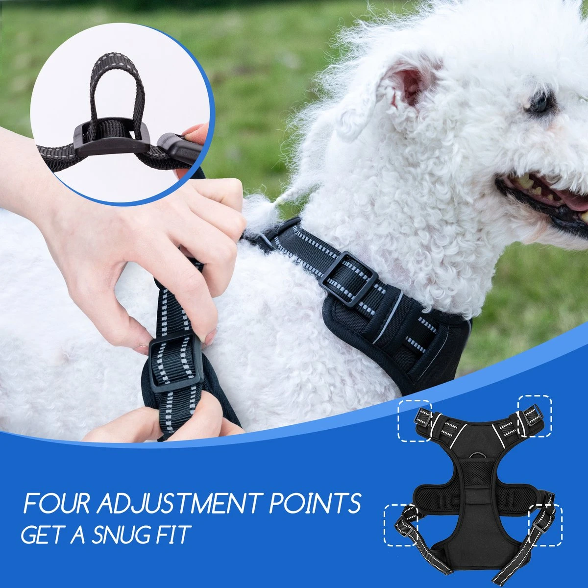 Nobleza 42ZHW - Hondenharnas - Hondentuigje - Anti Trek - S - Zwart 4 Nobleza 42ZHW - Hondenharnas - Hondentuigje - Anti Trek - S - Zwart - Afbeelding 2