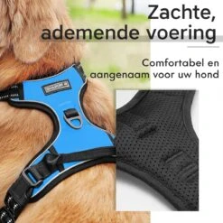Sharon B - Hondentuigje - Voor Middelgrote Honden - Blauw - Maat M - No Pull Harnas - Anti Trek - Reflecterend - Hoeft Niet Over Het Hoofd Aangetrokken Te Worden -Hondenartikelen Serie Winkel 1200x1200 2146