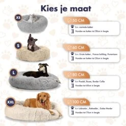 Pet Perfect Donut Hondenmand XXL - 100cm - Fluffy Hondenkussen - Hondenbed - Créme/Bruin -Hondenartikelen Serie Winkel 1200x1200 215